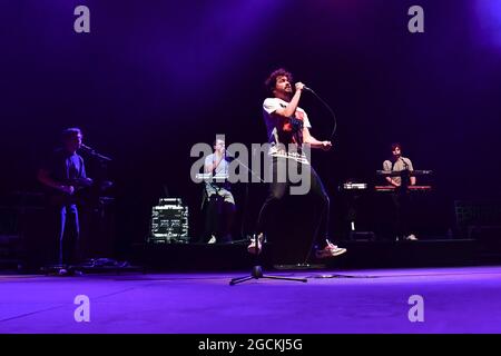 Lo Stato Sociale durante il Concerto alla Cavea dell'Auditorium Parco della Musica, 8. August 2021 Stockfoto