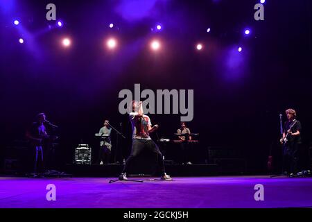 Lo Stato Sociale durante il Concerto alla Cavea dell'Auditorium Parco della Musica, 8. August 2021 Stockfoto