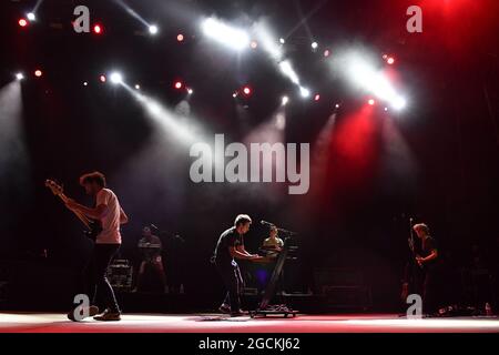 Lo Stato Sociale durante il Concerto alla Cavea dell'Auditorium Parco della Musica, 8. August 2021 Stockfoto