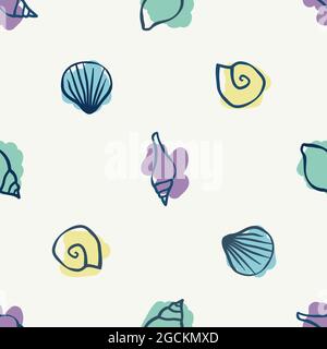 Verschiedene Muscheln - Vektor Hintergrund Stock Vektor