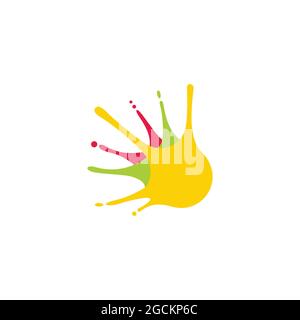 Splash Aquarelle in Wand Symbol Dekoration Vektor Stock Vektor
