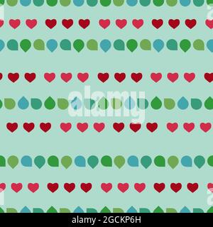 Blätter und Herzen auf einem hellgrünen Hintergrund - Vektor-Hintergrund Stock Vektor