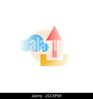 Hochladen. Vektorsymbol im Verlaufsstil. Bearbeitbare Illustration Stock Vektor