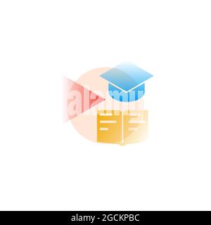 Lernprogramm. Vektorsymbol im Verlaufsstil. Bearbeitbare Illustration Stock Vektor