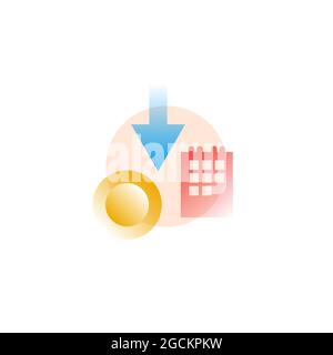 Geld abheben. Vektorsymbol im Verlaufsstil Stock Vektor