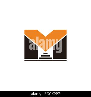 Buchstabe mv Konstruktion Treppenhaus Gebäude Logo Vektor Stock Vektor