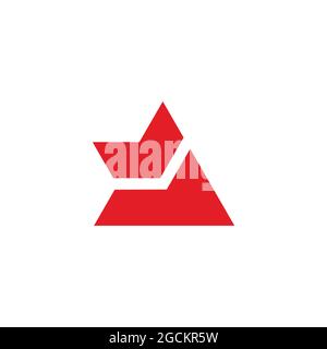 Geometrischer Logovektor mit Dreieck-Pfeil nach unten Stock Vektor