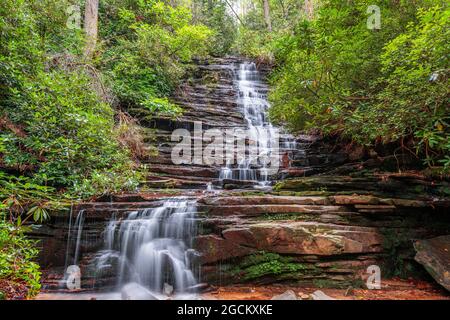 Panther Falls, Rabun County, Georgia am Tallulah River. Stockfoto