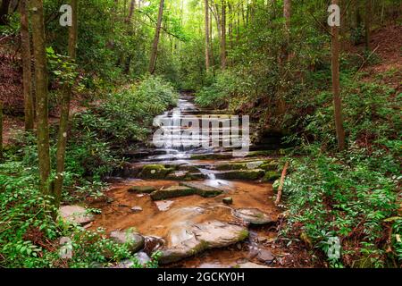 Panther Falls, Rabun County, Georgia am Tallulah River. Stockfoto