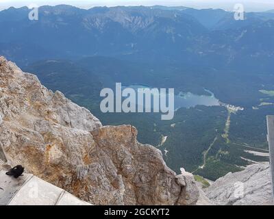 Blick von der Zugspitze auf den Eibsee Stockfoto