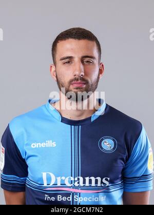 High Wycombe, Großbritannien. August 2021. Nick Freeman von Wycombe Wanderers während des Medientages von Wycombe Wanderers, der am 3. August 2021 Headshots von Mitarbeitern und Schulungen im Adams Park, High Wycombe, England, einschließt. Foto von Andy Rowland. Quelle: Prime Media Images/Alamy Live News Stockfoto