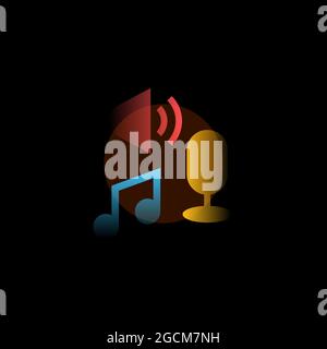 Musik. Vektorsymbol im Verlaufsstil. Bearbeitbare Illustration Stock Vektor