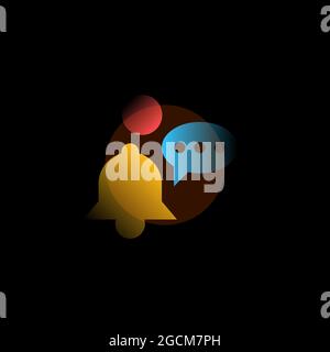 Benachrichtigungen. Vektorsymbol im Verlaufsstil. Bearbeitbare Illustration Stock Vektor