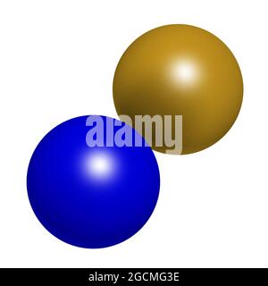 Natriumfluorid, chemische Struktur. 3D-Rendering. Atome sind rep Stockfoto