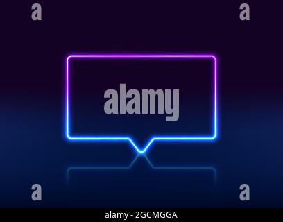 Vektorgrafik im Neon-Stil für Unterhaltung und Messaging. Stock Vektor