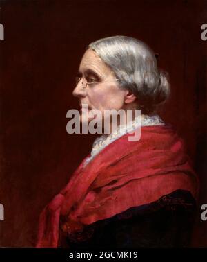 Susan B. Anthony. Portrait of Susan Brownell Anthony (1820-1906), American Suffragists and Social Reformer, von Carl Gutherz, Öl auf Leinwand, 1895 Stockfoto