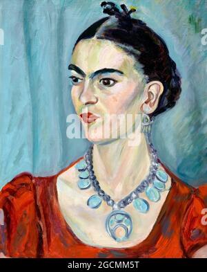 Frida Kahlo. Porträt der mexikanischen Künstlerin Frida Kahlo de Rivera (1907-1954) von Magda Pach (1884-1950), Öl auf Leinwand, 1933 Stockfoto