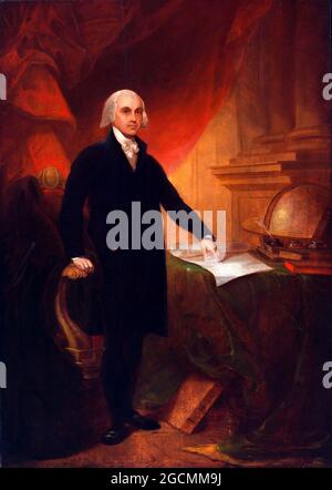 James Madison. Porträt des 4. US-Präsidenten James Madison (1751-1836) von Thomas Sully, Öl auf Leinwand, 1809 Stockfoto