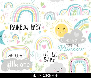 Regenbogen Baby Vektor-Muster Stock Vektor