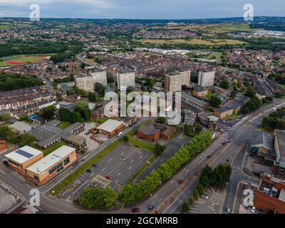 Hanley Stoke on Trent City Centre Aerial Drone View Inc The Potteries Shopping Centre Stockfoto