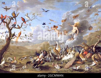 Jan Van Kessel Kunstwerk mit dem Titel Allegory of Air. Stockfoto