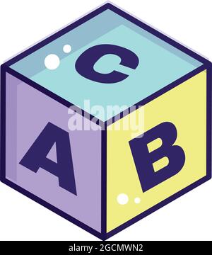 Isolierte flache Würfel Spielzeug-Symbol Stock Vektor