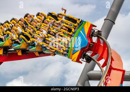 Dragon Khan ehemaliger World Record Holding Achterbahn PortAventura World Theme Park Salou Spanien Stockfoto