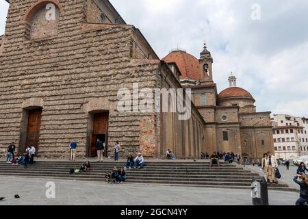 Basilica di San Lorenzo (Basilika des hl. Laurentius), eine der größten Kirchen von Florenz, Italien. Stockfoto