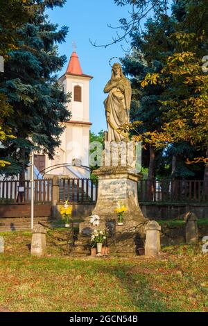 Fogadalmi Maria szobor (Statue der Jungfrau Maria), errichtet 1903, Sarvar Hegykozseg, Ungarn Stockfoto