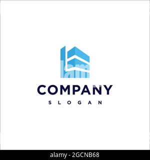 LOGO KOMBINATION BUCHSTABE L E WOHNUNG GEBÄUDE BAU IMMOBILIEN Stockfoto