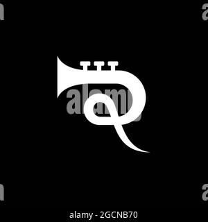 BUCHSTABE TROMPETE MUSIK LOGO KOMBINATION Stockfoto