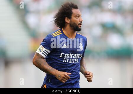 Klagenfurt, Österreich, 8. August 2021. Marcelo von Real Madrid während des Vorsaison-Freundschaftsspiel im Worthersee Stadion, Klagenfurt. Bildnachweis sollte lauten: Jonathan Moscrop / Sportimage Stockfoto