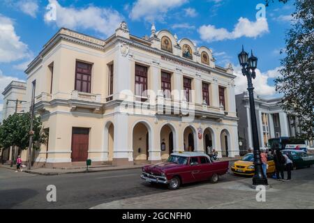 CIENFUEGOS, KUBA - 10. FEBRUAR 2016: Teatro Tomas Terry Theater in Cienfuegos Kuba Stockfoto