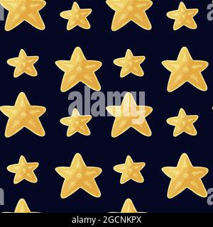 Nahtloses Vektormuster mit Sternen. Muster im Handzeichnen-Stil. Festlich Stock Vektor
