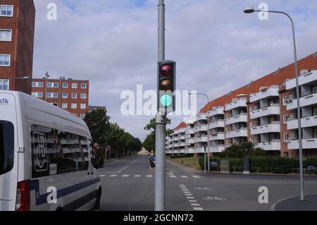 Kastrup/Dänemark. 09 Auguest 2021,/Ampel an der Ecke Alleen und Kastruplundgade in Kastrup Denamrk. (Foto..Francis Joseph Dean/Dean Pi Stockfoto