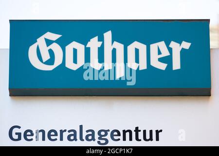 OBERURSEL, DEUTSCHLAND 2021-04-27 GOTHAER LOGO. Die Gothaer Gruppe ist eine der größten deutschen Versicherungsgesellschaften. Stockfoto