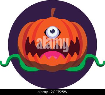 Aufkleber eines unheimlichen Pampikn halloween Stock Vektor