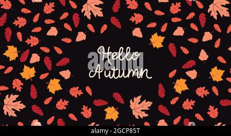 Herbst. Vorlage für Poster und Banner in flacher Ausführung Stock Vektor