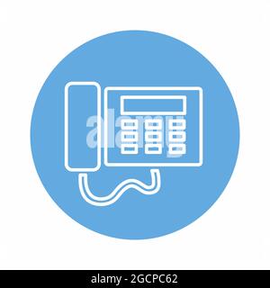 Vektorgrafik des Telefons - Blau Monochrom-Stil - einfache Illustration. Bearbeitbare Kontur. Design-Vorlage Vektor.Umriss-Stil-Design.Vektor-Grafik Abb. Stock Vektor