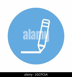 Icon Vektor des Stifts - Blau Monochrom Stil - einfache Illustration. Bearbeitbare Kontur. Design template vector.outline style Design.Vector Grafik illustrative Stock Vektor