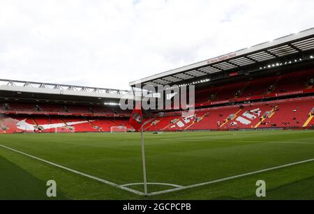 Liverpool, Großbritannien. August 2021. Gesamtansicht vor dem Vorsaison-Freundschaftsspiel in Anfield, Liverpool. Bildnachweis sollte lauten: Darren Staples/Sportimage Credit: Sportimage/Alamy Live News Stockfoto