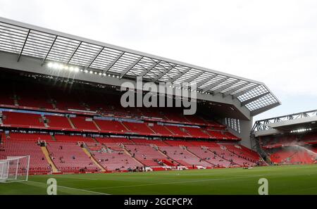 Liverpool, Großbritannien. August 2021. Gesamtansicht vor dem Vorsaison-Freundschaftsspiel in Anfield, Liverpool. Bildnachweis sollte lauten: Darren Staples/Sportimage Credit: Sportimage/Alamy Live News Stockfoto