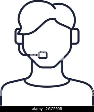 Avatar flaches Symbol für den Kundendienst des Betreibers Stock Vektor