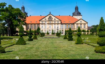 Barockschloss und Landschaftspark Hundisburg in Sachsen-Anhalt Stockfoto