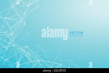 Verbundene Linien und Punkte auf dem Hintergrund der Abstufung. Vektorgrafik. Stock Vektor