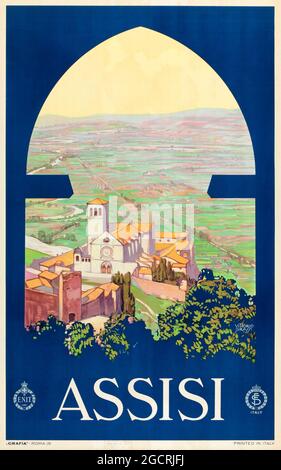 Assisi, Italien Reiseplakat von Vittorio Grassi (ENIT, Ende der 1920er/Anfang der 1930er Jahre) Stockfoto