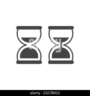 Hourglass einfaches schwarzes Vektor-Icon-Set. Symbol für Sanduhr Glyphe gesetzt. Stock Vektor