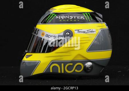 Der Helm von Nico Rosberg (GER) Mercedes GP. Großer Preis von Australien, Donnerstag, 15. März 2012. Albert Park, Melbourne, Australien. Stockfoto