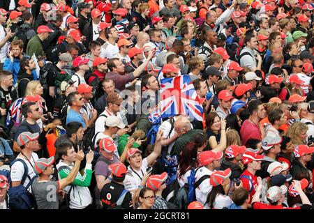 Lüfter. Großer Preis von Großbritannien, Sonntag, 8. Juli 2012. Silverstone, England. Stockfoto