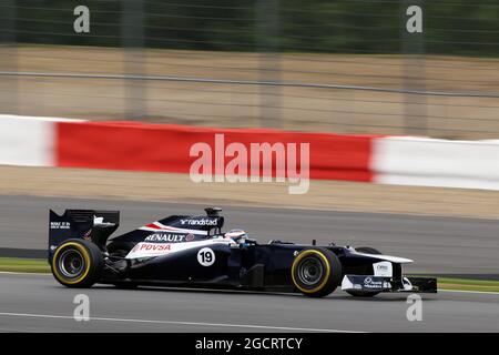 Valtteri Bottas (FIN) Williams FW34 Dritter Fahrer. Formula One Young Drivers Test, Donnerstag, 12. Juli 2012. Silverstone, England. Stockfoto